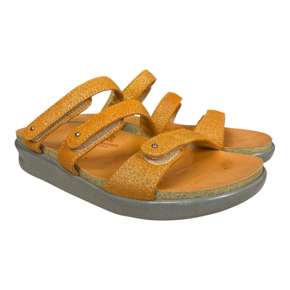 SAS Tripad Comfort Orange Slide / Sandal 5 M Hook And Loop Closure EUC